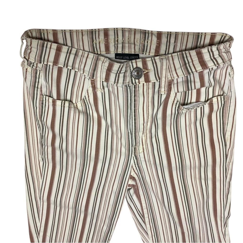 American Eagle Hi-Rise Jegging Women’s Size 6 Multi Striped Pants Skinny Jeans - Picture 3 of 14